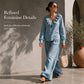 🌸Hot Sale 50% OFF-Women's Resort Style V-Neck 2-Piece Outfit Loose Long Sleeve Top Wide Leg Pants Set
