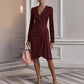 ✨👗Women’s Fashion Solid Color Long Sleeve Dress