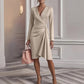 ✨👗Women’s Fashion Solid Color Long Sleeve Dress