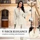 ✨50% OFF!Women’s Elegant V-Neck Top & Wide-Leg Pants 2-Piece Set