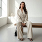 ✨50% OFF!Women’s Elegant V-Neck Top & Wide-Leg Pants 2-Piece Set