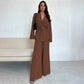 ✨50% OFF!Women’s Elegant V-Neck Top & Wide-Leg Pants 2-Piece Set