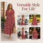 🌸Hot Sale 50% OFF!Women's Elegant V-Neck Floral Print Dress