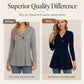 🌸Hot Sale 50% OFF✨Women's V Neck Ribbed Knit Casual Top