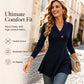 🌸Hot Sale 50% OFF✨Women's V Neck Ribbed Knit Casual Top