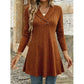 🌸Hot Sale 50% OFF✨Women's V Neck Ribbed Knit Casual Top