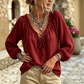 🔥50% OFF-Women's Loose Ruffled Tie Neck Blouse