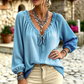 🔥50% OFF-Women's Loose Ruffled Tie Neck Blouse