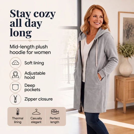 🔥 This Week’s Special – £12.99! 🧥 Women’s Casual Zip-Up Fleece Hoodie