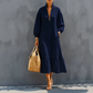 50% OFF 👗 Women's Half-Zip Stand Collar Dress with Lantern Sleeves