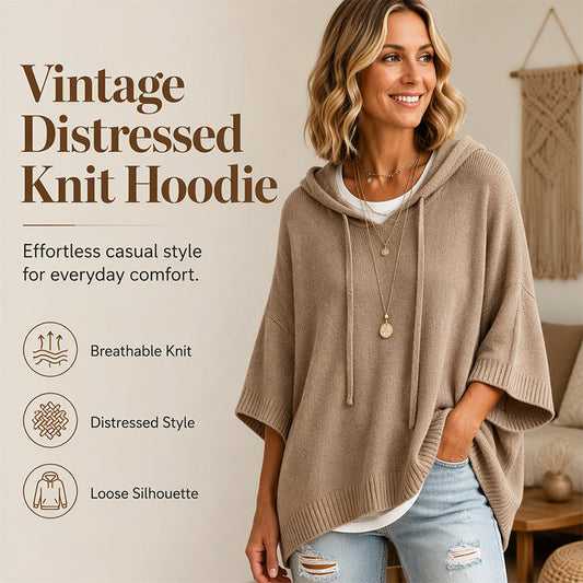 🔥50% off!Women's Hooded Drawstring Knit Pullover