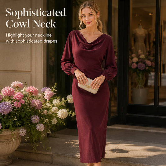 💖Hot Sale 50% OFF ✨ Women's Elegant Cowl Neck Dress
