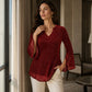 🌸Hot Sale 50% OFF✨Women's Sparkly Split Flare Sleeve Top