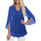 🌸Hot Sale 50% OFF✨Women's Sparkly Split Flare Sleeve Top
