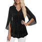 🌸Hot Sale 50% OFF✨Women's Sparkly Split Flare Sleeve Top
