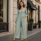 ✨Hot Sale 50% OFF! 🌺Women's V Neck Long Sleeve Jumpsuit