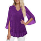 🌸Hot Sale 50% OFF✨Women's Sparkly Split Flare Sleeve Top
