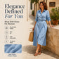 👗Women's Lapel Wrap Midi Shirt Dress with Pockets