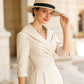 ✨Hot Sale 50% OFF! 👗Elegant Lapel Collar Sheath Dress with Pockets