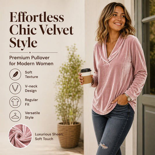 ✨Hot Sale 50% OFF! ✨Women's Elegant Velvet V-Neck Top