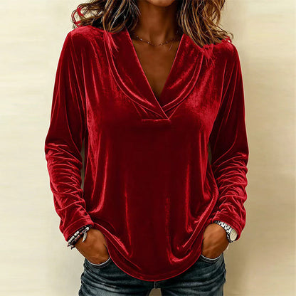 ✨Hot Sale 50% OFF! ✨Women's Elegant Velvet V-Neck Top