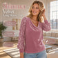 🌸Hot Sale 50% OFF✨Shimmer Velvet Long Sleeve Top