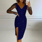 ✨New Arrivals & Special Offers-Women's Glittering Bodycon Dress with Mesh Sleeves