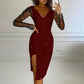 ✨New Arrivals & Special Offers-Women's Glittering Bodycon Dress with Mesh Sleeves