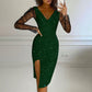 ✨New Arrivals & Special Offers-Women's Glittering Bodycon Dress with Mesh Sleeves