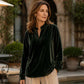 🌸Hot Sale 50% OFF-Women's Elegant Velvet V-Neck Top