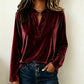 🌸Hot Sale 50% OFF-Women's Elegant Velvet V-Neck Top