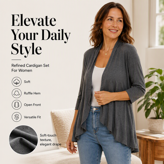 🔥Hot Sale 50% OFF🌸Women's 3/4 Sleeve Open Front Cardigan