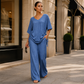 ✨Hot Sale 50% OFF 🔥 Women’s Casual V-Neck Top & Wide-Leg Pants Set