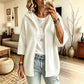 🔥Hot Sale 50% OFF✨ Women's 3/4 Sleeve Hooded Knit Cardigan – Soft Lightweight Layer For Effortless Everyday Style 🤍