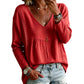 ⌛Limited-Time Offer-Women's Casual V-Neck Long Sleeve Blouse