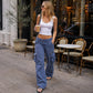 🍂Autumn Early Bird Sale-Women's Vintage Wide Leg Cargo Pants