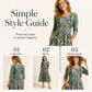 ✨Hot Sale 50% OFF 🌺Women's Floral Print 3/4 Sleeve Midi Dress with Pockets