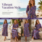 ✨Hot Sale 50% OFF 🌺Women's Floral Print 3/4 Sleeve Midi Dress with Pockets