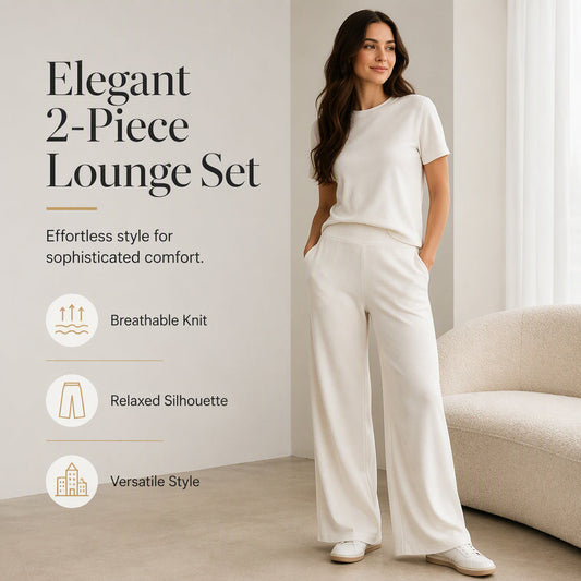 🌸Hot Sale 50% OFF💖Women's Top & Wide-Leg Pants 2-Piece Set