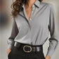 ✨ Elevated Everyday Style | Women's Silky Satin Button-Down Long-Sleeve Shirt