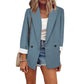 Women's Casual Blazer with Contrast Cuffs