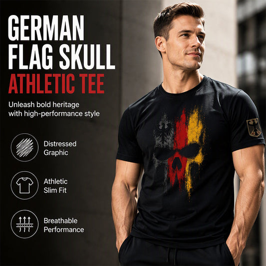 50% OFF NOW! 💐Men's German Flag Skull T-Shirt