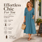 🌸Hot Sale 50% OFF💖Women's V-Neck Button Pleated Dress