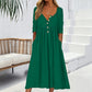 🌸Hot Sale 50% OFF💖Women's V-Neck Button Pleated Dress