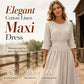 👗 50% OFF NOW! Women’s Casual 3/4 Sleeve Cotton Linen Cinched Waist Maxi Dress