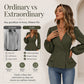 Women's V-Neck Lantern Sleeve Peplum Blouse