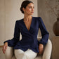 Women's V-Neck Lantern Sleeve Peplum Blouse