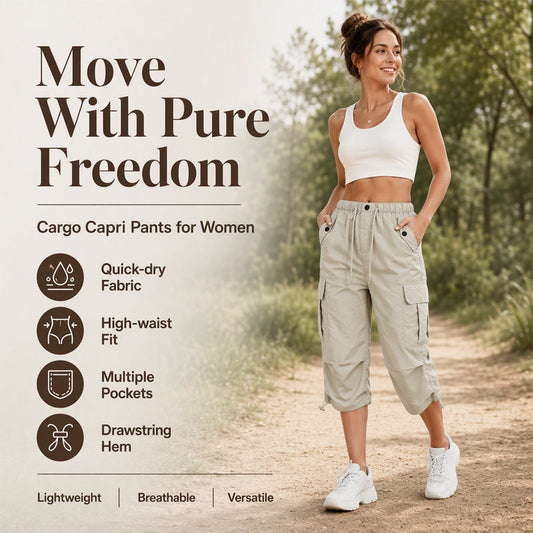 Hot Sale 50% OFF💖Women’s Lightweight Quick Dry Cargo Capri Trousers, Utility Everyday Outdoor Pants