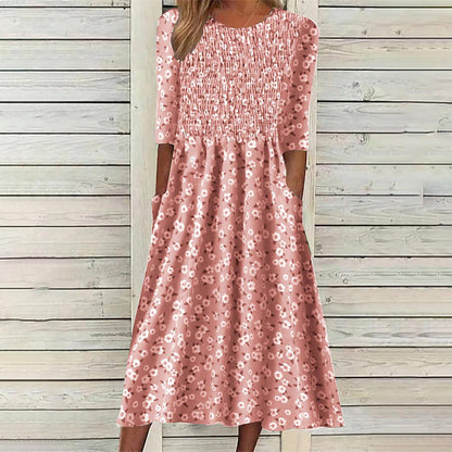 ⏰Last Day Sale 50% Off💃Women's Smocked Floral Print Dress