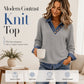 ⏰Last Day Sale 55% Off 👚 Women's Casual Patchwork Long Sleeve Top